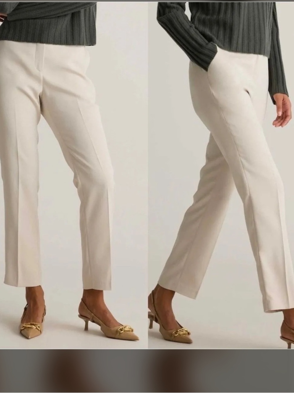 Quince 📣📣📣 olive ))))  Stretch Crepe Ankle Trouser Pant